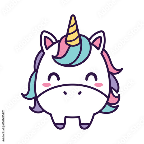 Adorable Cartoon Unicorn Illustration