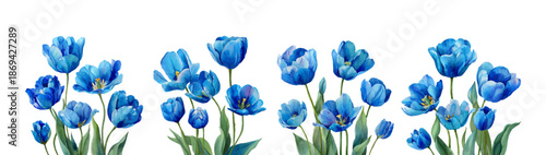 Realistic spring tulip collection in watercolor style. Delicate March blooms with vintage botanical charm, isolated on white for Easter projects and seasonal floral arrangements. Vector illustration.