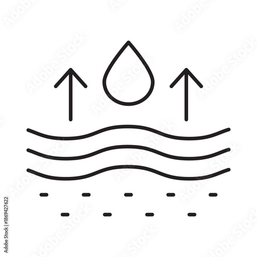 Skin elasticity icon linear vector design firming wave effect dermatology symbol anti aging collagen structure beauty care outline illustration element