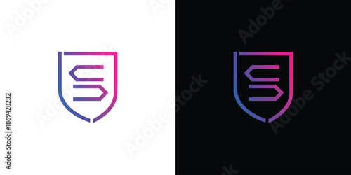 This initial S letter security logo design is modern and professional