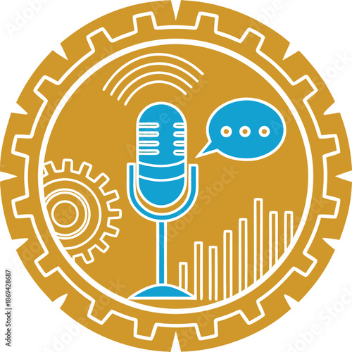 Flat voice assistant icon vector illustration