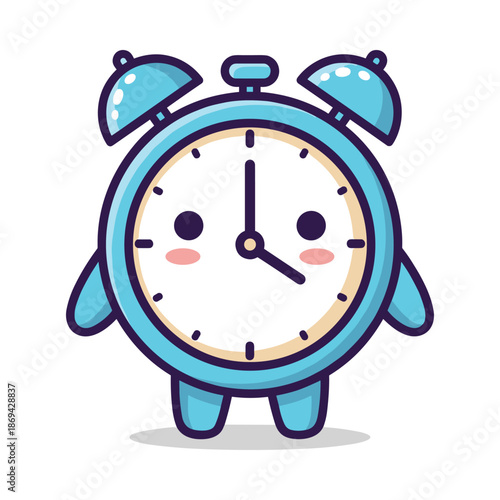 Adorable Cartoon Alarm Clock Vector Illustration