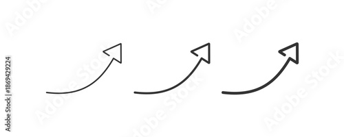 Arrow up icon set. Curve up arrow. Vector illustration design.