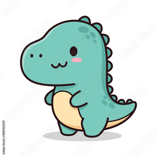 Cute Cartoon Dinosaur Illustration
