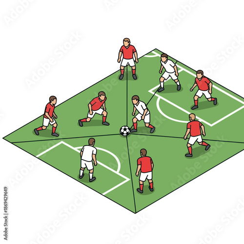 Soccer Players on Field During Game.