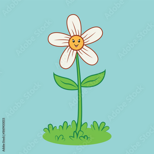Cartoon Flower illustration EPS Vector