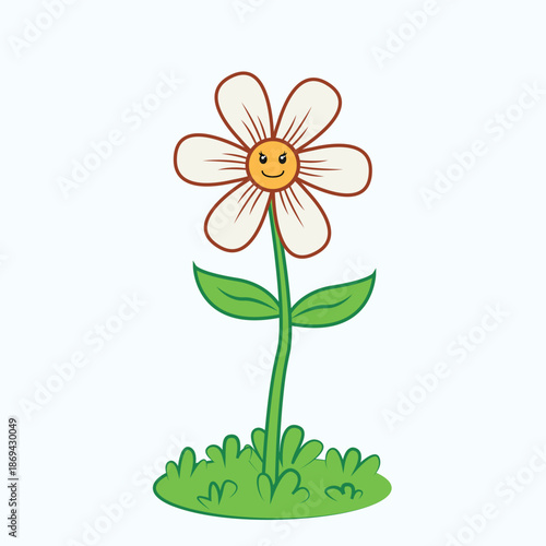 Cartoon Flower illustration EPS Vector