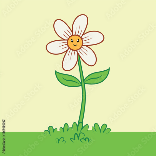 Cartoon Flower illustration EPS Vector