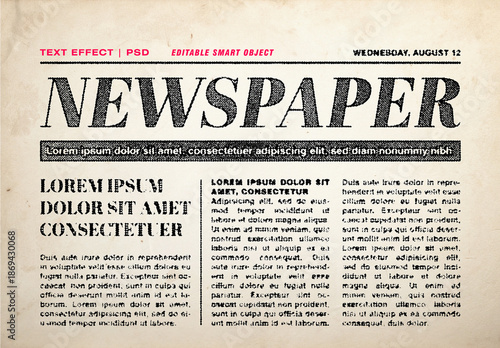 Grainy Vintage Newspaper Text Effect