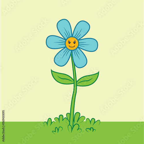 Cartoon Flower illustration EPS Vector