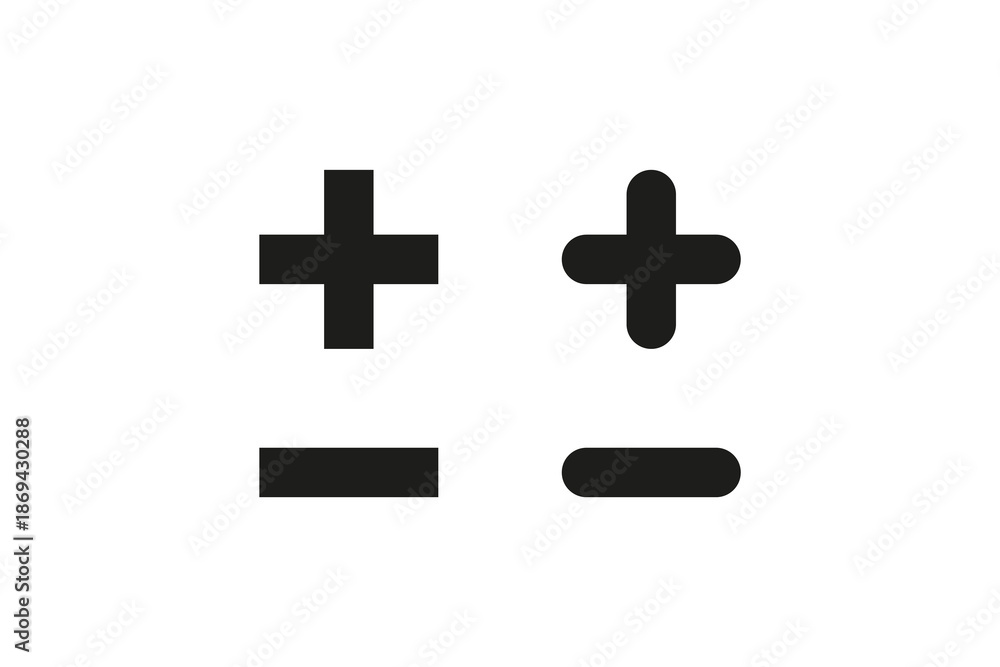 Fototapeta premium Plus and minus icon. Vector illustration desing.