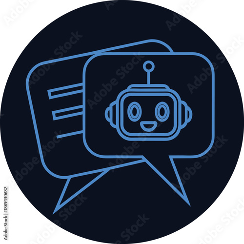 Flat conversational icon vector illustration