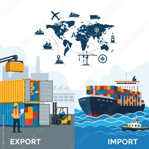 Global Trade Export Import Shipping Logistics Operations.
