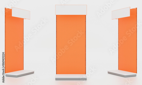 Konstfotografi Supermarket Product End Shelf Display 3D Illustration