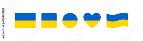 Ukrainian flag set icon. Vector illustration design.