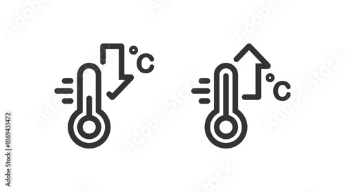 Thermometer temperature up and down icon. Vector illustration design.