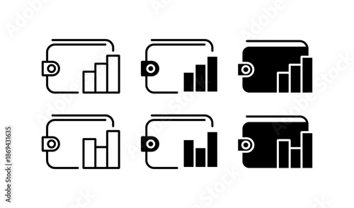 Wallet and grasph icon. Vector illustration design.