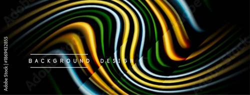 Abstract flowing lines create dynamic background. Vivid colors blend, forming modern design element. Smooth gradients suggest movement, depth.