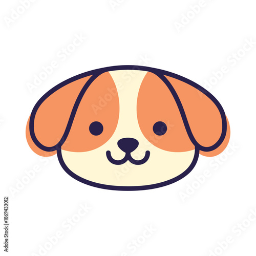 Adorable Cartoon Dog Face Illustration