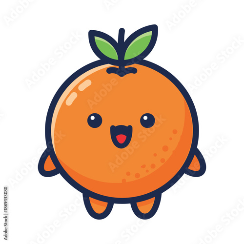 Adorable Cartoon Orange Character Illustration