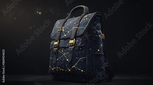 Backpack with Galaxy Pattern on Cosmic Background