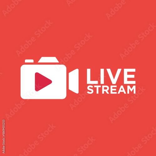 Live streaming logo. Online stream sign. Flat simple design.
