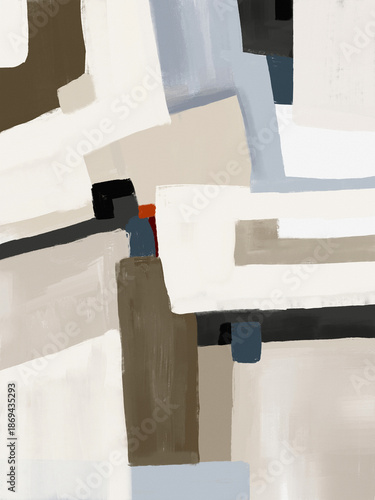 Foto Soft and minimalistic abstract artwork with delicate lines and muted tones, crea