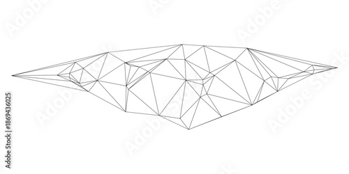 Geometric wireframe structure on white background