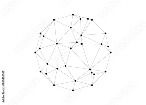 Complex network structure with interconnected nodes