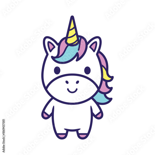 Adorable Cartoon Unicorn Illustration