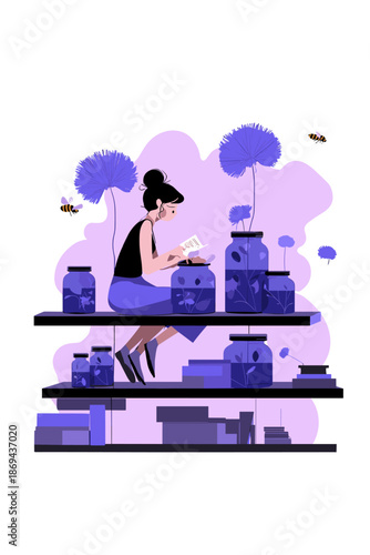 Whimsical Fairy in a Flower Market