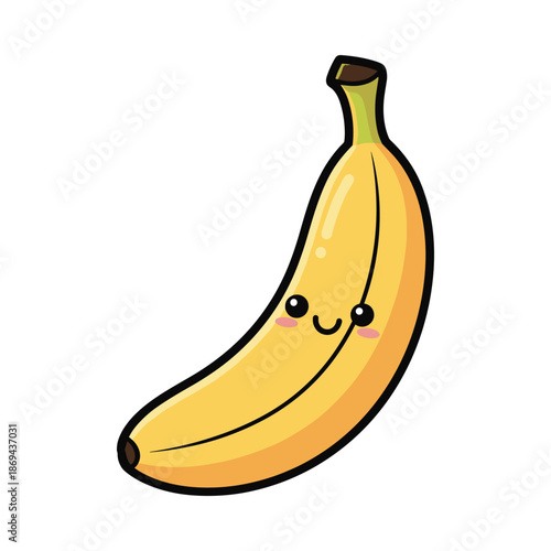 Smiling Banana Cartoon Illustration