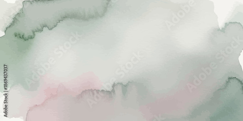 Soft Green and Pink Watercolor Wash Abstract Background Texture