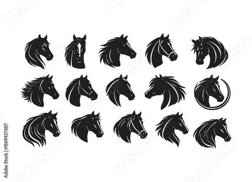 Horse head silhouette vector illustration