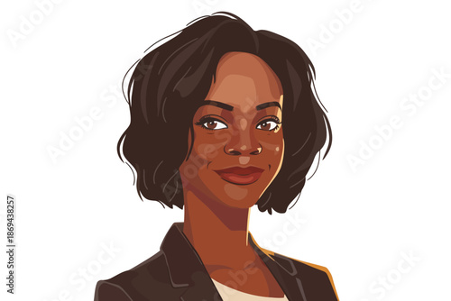 Business headshot of black woman isolated illustration