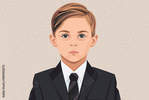 Business headshot of kid isolated illustration