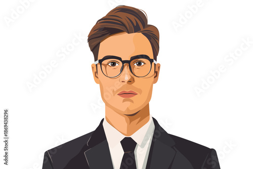 Business headshot of man isolated illustration