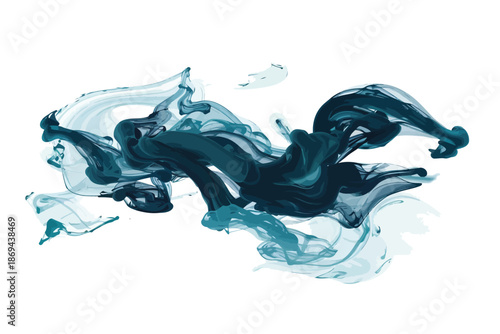 Colorful ink swirling in water isolated illustration