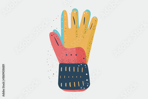 Kitchen cooking glove isolated illustration