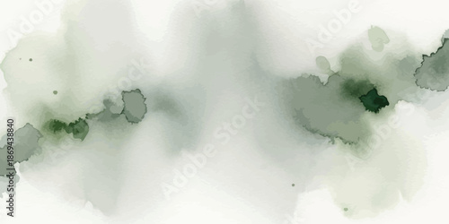 Muted Sage Green Watercolor Abstract Background Vector Illustration