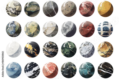 rock textured spheres isolated isolated illustration