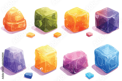 sugar-coated gummy candies isolated illustration