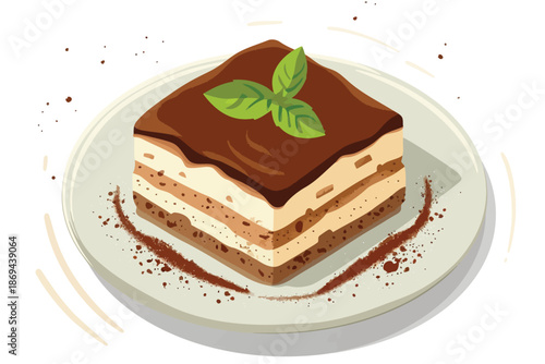 tiramisu isolated illustration