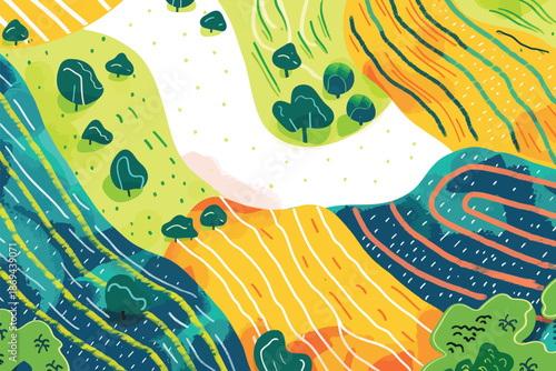 top view aerial shot of field isolated illustration