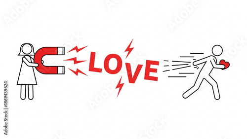 Magnetic Love Attraction Metaphor Icon