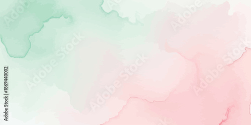 Pastel gradient watercolor background Soft fluid artistic texture blending mint green and blush pink colors