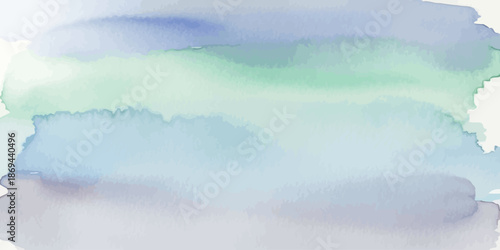 Abstract watercolor wash background vector in soft blue, mint green, and pale lavender pastel tones for artistic design