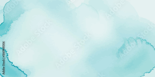 Light Blue and Teal Watercolor Alcohol Ink Abstract Background Vector