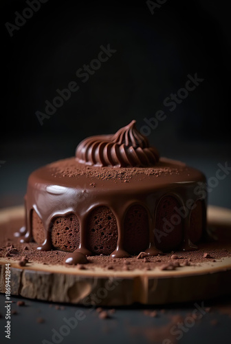 chocolate cake with nuts and chocolate