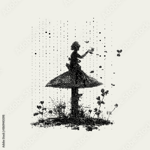 Whimsical Herbalist in a Dreamy Garden